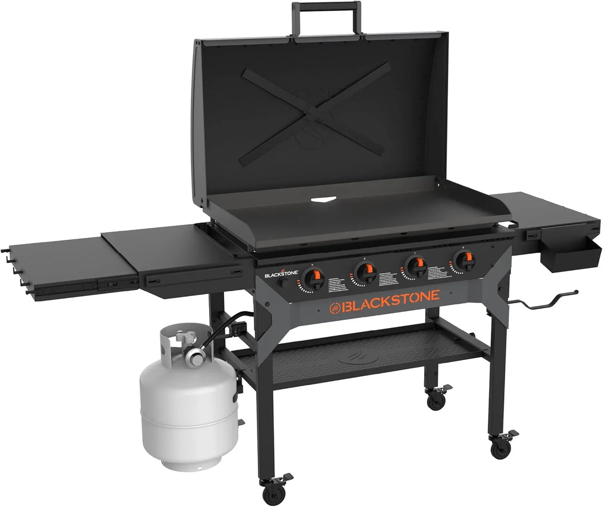 Iron-forged 36" Omnivore Griddle – Premium Powder-coated Steel with Reinforced Hood, Black Finish