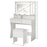 Ironck Vanity Desk Set with LED Lighted Mirror & Power Outlet for Home Organization image 4