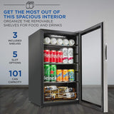 Ivation 101-Bottle Wine Cellar, Freestanding Mini Fridge - Stainless Steel image 2