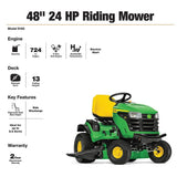 John Deere S160 48 In. 24 Hp V-twin Els Gas Hydrostatic Riding Lawn Tractor Bg21211 for Outdoor Spaces image 2