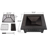 Lafayette Square Wood Burning Fire Pit in Black, 34-in image 5