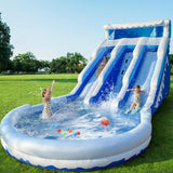 Large Inflatable Water Slide Swimming Pool Play Center, Commercial Grade Lightweight Premium Water Slide Bounce House 20.6x9.5x9.3Ft for Kids...