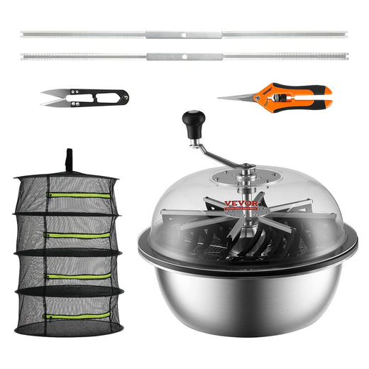 Leaf Trimmer, 16-inch Trimming Bowl, Manual Flower Branch Trimmer, Equipped with Stainless Steel Blades for Rotary Trimming, Transparent...