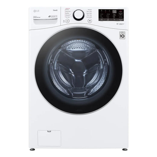 Lg 5.2 Cu Ft. White Front Load Steam Washer with Thinq Technology and Wi-fi Enabled for Home Use
