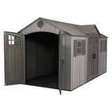 Lifetime Outdoor Storage Shed with Dual Side Entry, Dark Grey Roughcut, 15 x 8-ft image 2