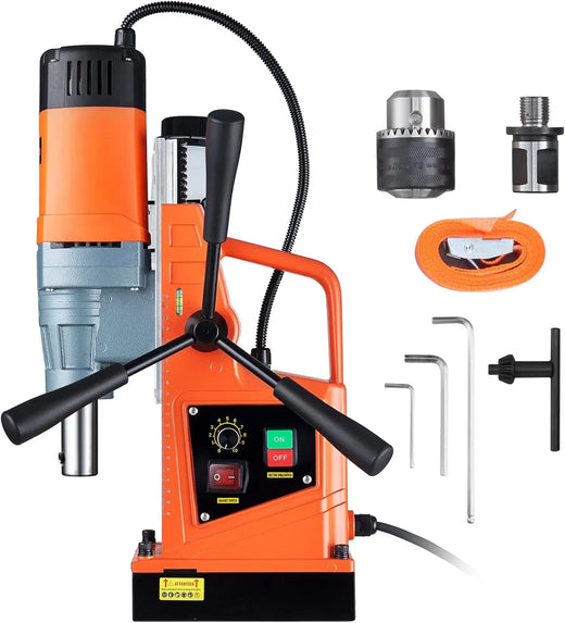 Mag Drill Press, 1550W 2" Boring Diameter, 2922lbf Power Magnetic Drill, 500 Prm, 10-Speed, Electric Drilling Machine for Metal Surface,...