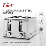 MASTER Chef Stainless Steel Toaster with 3 Settings, 4-Slice image 5
