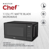 MasterChef Matte Microwave, Black, 1.1-cu-ft image 6