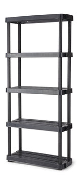 Mastercraft Adjustable 5-Shelf Resin/ Plastic Storage Rack/ Shelving Unit, 36 x 14 x 72-in image 2