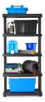 Mastercraft Adjustable 5-Shelf Resin/Plastic Storage Rack/Shelving Unit, 36 x 18 x 72-in image 5