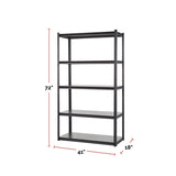 Mastercraft Adjustable 5-Shelf Steel Metal & Wood Storage Rack / Shelving Unit, 41 x 18 x 72-in image 6