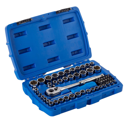 Mastercraft Mechanic's Tool Set with Case, Nickel-Plated, SAE/Metric, 62-pc