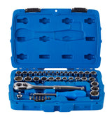 Mastercraft Socket Set, SAE / Metric, CRV, Nickel-Chrome Plating, 41-pc image 4