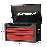Mastercraft Tool Chest with 4 Drawers, Black & Red, 26-in image 3
