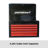 Mastercraft Tool Chest with 4 Drawers, Black & Red, 26-in image 4