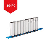 MAXIMUM 1/2-in Drive 6 Pt. Deep Socket Set, Metric, Nickel-Chrome Plating, 10-pc image 3