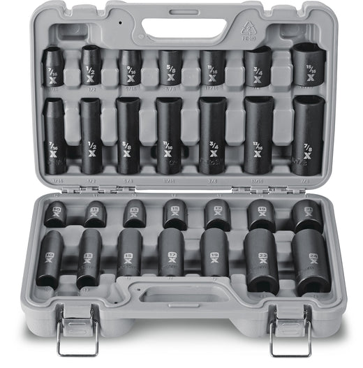 MAXIMUM 1/2-in Drive Professional Grade Impact Socket Set, 28-pc, CRMO