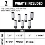 MAXIMUM 1/2-in Drive Wheel Protector Deep Impact Socket Set, 7-pc image 2