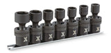 MAXIMUM 3/8-in Drive Swivel Impact Socket Set, 7-pc, Metric, CRMO