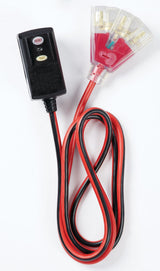 MAXIMUM 6-ft 14/3 Outdoor GFCI Extension Cord with 3 Grounded Outlets, Lighted End, Block/Red image 2