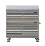 MAXIMUM Butcher Block Top Rolling Tool Storage Cabinet with 10 Drawers, Stainless Steel, 56-in image 5