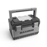 MAXIMUM Portable Plastic & Metal Tool Box with Removable Tray & Organizer, Black, 15-in image 3
