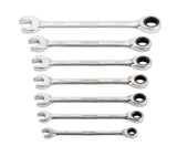 MAXIMUM Ratcheting Wrench Set, Metric, Nickel-Chrome Plating, 7-pc