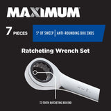 MAXIMUM Ratcheting Wrench Set, Metric, Nickel-Chrome Plating, 7-pc image 6