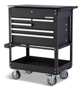 MAXIMUM Rolling Mechanics Tool Cart with 5 Drawers, Black, 30-in