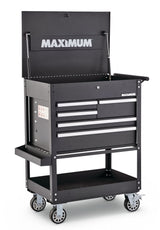 MAXIMUM Rolling Mechanics Tool Cart with 5 Drawers, Black, 30-in image 2