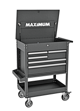 MAXIMUM Rolling Mechanics Tool Cart with 5 Drawers, Black, 30-in image 5