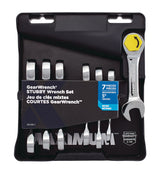 MAXIMUM Stubby Ratcheting Wrench Set, Metric, Nickel-Chrome Plating, 7-pc image 4