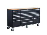 MAXIMUM Tool Cabinet with Wood Top and 4-Outlet Power Strip, Black, 74x24-in image 5