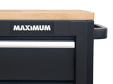 MAXIMUM Tool Cabinet with Wood Top and 4-Outlet Power Strip, Black, 74x24-in image 6