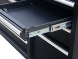 MAXIMUM Tool Cabinet with Wood Top and 4-Outlet Power Strip, Black, 74x24-in image 7