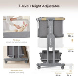 Maydolly Baby Bassinet Bedside Crib, 3-in-1 Baby Bassinet Bedside Bed with Mattress and Soft, Breathable Sheet, 7-Height Adjustable, Stable... image 3