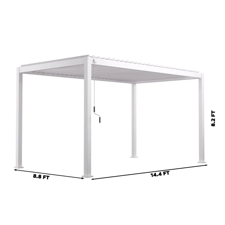 Mirador 8.8 Ft. X 14.4 Ft. Adjustable Louvered Aluminum Pergola for Outdoor Spaces