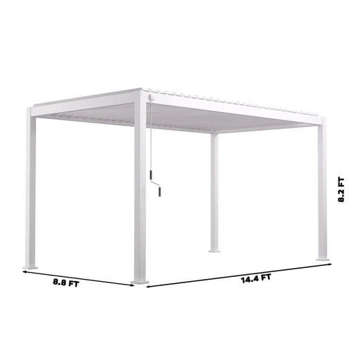 Mirador 8.8 Ft. X 14.4 Ft. Adjustable Louvered Aluminum Pergola for Outdoor Spaces