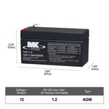 MK Battery 12-Volt 1.2 Ah SLA Battery, F1 Terminal