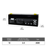MK Battery 12-Volt 2.3 Ah SLA Battery, F1 Terminal image 4