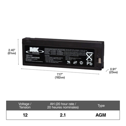 MK Battery 12-Volt 2.3 Ah SLA Battery