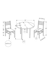 Monarch Specialties Dining Set, Taupe, 3-pc image 5