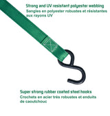 MotoMaster 1,500-lb Padded Ratchet Tie Down Straps, Weatherproof, 1-in x 6-ft, 2-pk image 6