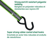 MotoMaster 1,500-lb Reflective Ratchet Tie Down Strap, with Padded D-Handle, 1-in x 12-ft, 4-pk, Green image 6