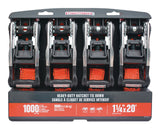 MotoMaster 3,000-lb Heavy Duty Ratchet Tie Down Straps, Extra Long, 1.25-in x 20-ft, 4-pk image 3