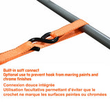 MotoMaster 3,000-lb Heavy Duty Ratchet Tie Down Straps, Extra Long, 1.25-in x 20-ft, 4-pk image 7