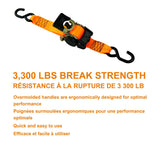 MotoMaster 3,300-lb Retractable Heavy-Duty Ratchet Tie Down Straps, 2-in x 10-ft, 2-pk image 4