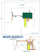 Mount Mckinley Cedar Wood Swing Set with Wave Slide, Play Deck, Double Rock Wall, Rope Ladder, Web Swing, Belt Swings, Toy Telescope,... image 3