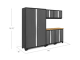 NewAge Bold 3.0 Series 24-Gauge Steel Garage Cabinetry Set with Bamboo Top, Partial Assembly, 96-in x 18-in x 72-in, 6-pc image 3