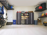 NewAge Bold 3.0 Series All-in-One Lockable Steel Garage Cabinetry Set with Stainless Steel Top, Black/Grey, 48-in x 18-in x 76.75-in, 5-pc image 3